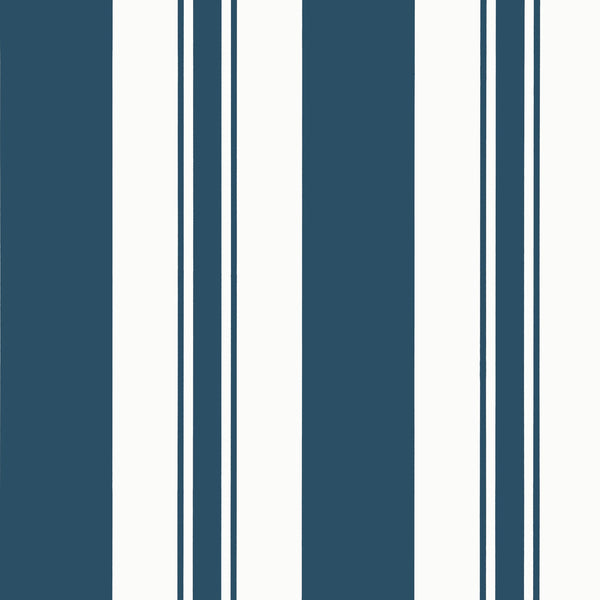 Keswick Stripe, Navy Wallcoverings | Thibaut