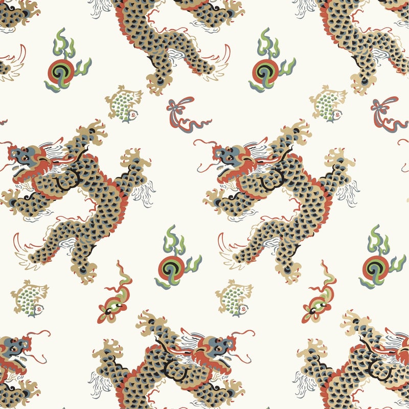 Dragon Dance, Metallic Gold on Neutral