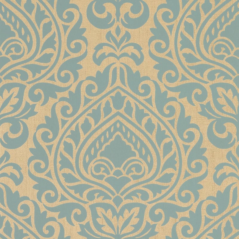 Annette, Aqua on Metallic Champagne