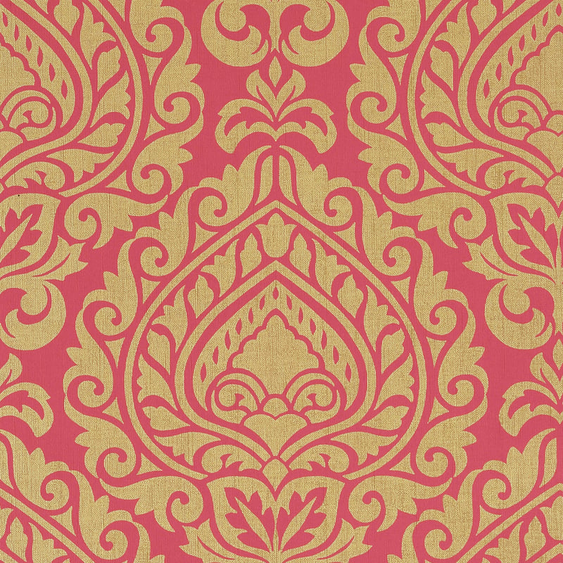 Annette, Metallic Gold on Pink