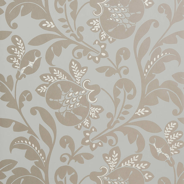 Livorette, Metallic on Aqua Wallcoverings | Thibaut