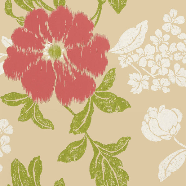 Rue de Seine, Pink on Beige Wallcoverings | Thibaut