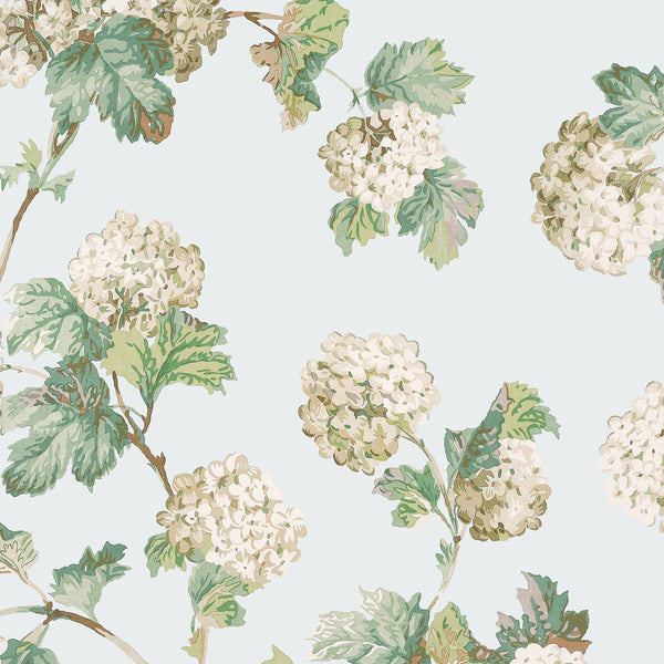 Sussex Hydrangea, Soft Blue Wallcoverings | Thibaut