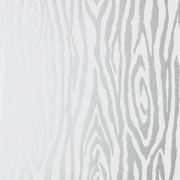 Surrey Woods, Metallic Silver Wallcoverings | Thibaut