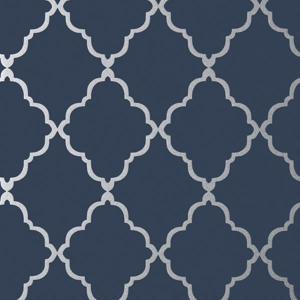 Klein Trellis, Navy Wallcoverings | Thibaut