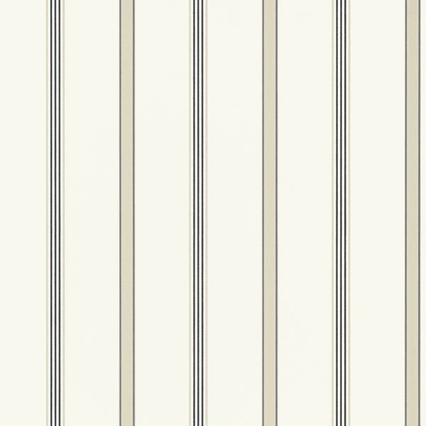 Dawson Stripe, Charcoal and Linen Wallcoverings | Thibaut