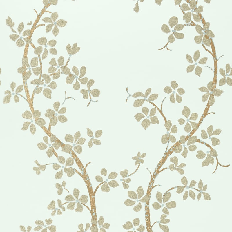 St. Albans Grove, Metallic Pewter on Aqua
