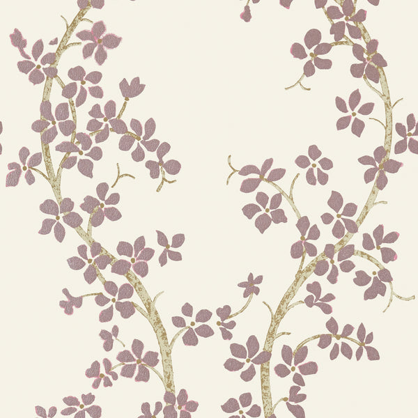 St. Albans Grove, Pink on Ivory Wallcoverings | Thibaut