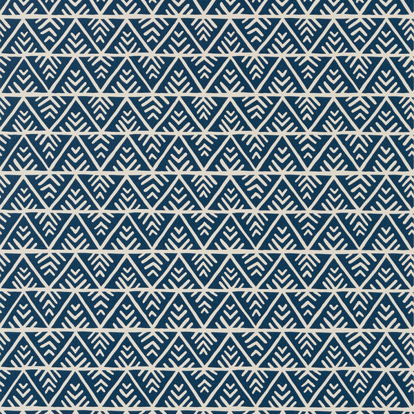 Jules, Navy on Flax Wallcoverings | Thibaut