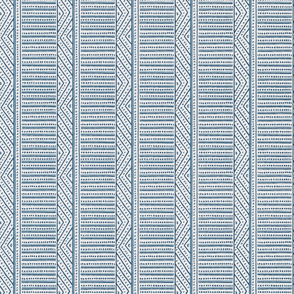 Montecito Stripe, Navy Wallcoverings | Thibaut