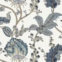 Kalamkari Vine, Blue and White