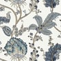 Kalamkari Vine, Blue and White