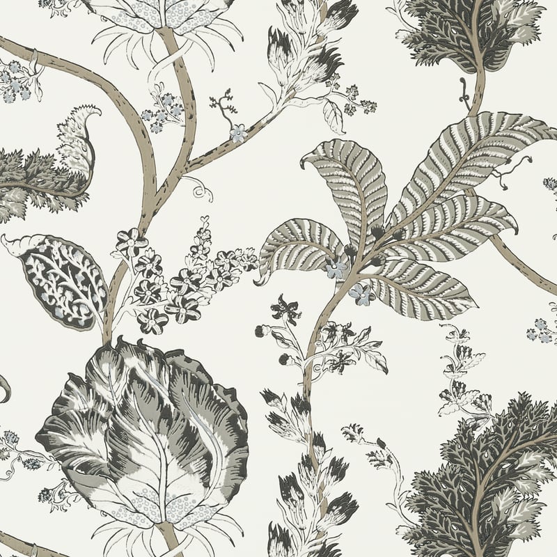 Kalamkari Vine, Black and White