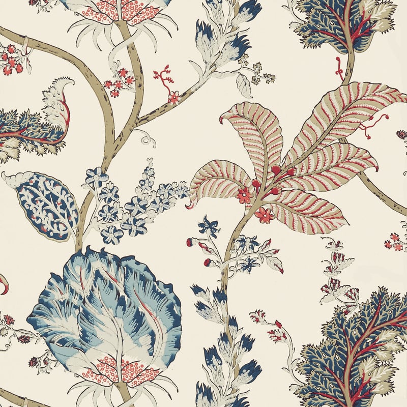 Kalamkari Vine, Blue and Red