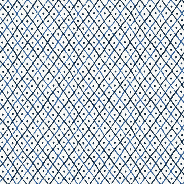 Mini Trellis, Blue Wallcoverings | Thibaut