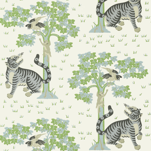 Kahna, Cream and Robin's Egg Wallcoverings | Thibaut