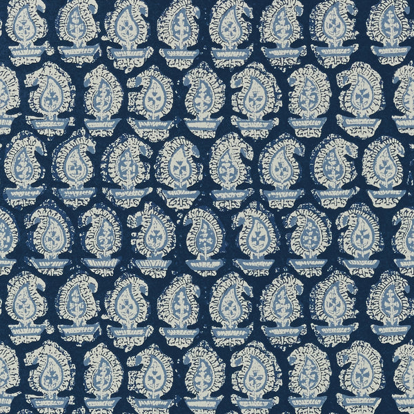 Gada Paisley, Navy Wallcoverings | Thibaut