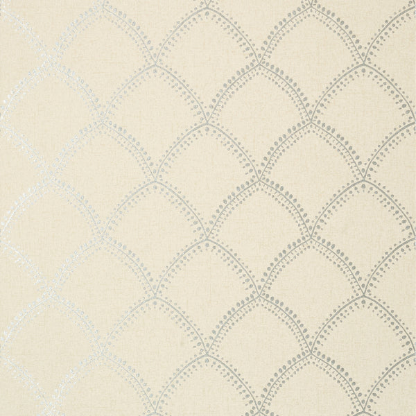 Burmese, Metallic on Beige Wallcoverings | Thibaut