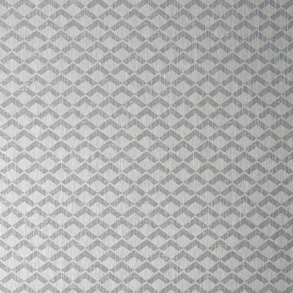 Cashiers - Grey on Metallic Silver Wallcovering | Anna French
