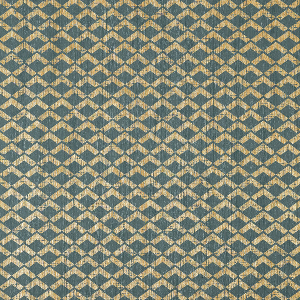 Cashiers - Metallic Gold and Teal Wallcovering | Anna French