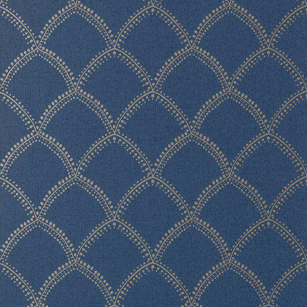 Burmese - Denim Blue Wallcovering | Anna French