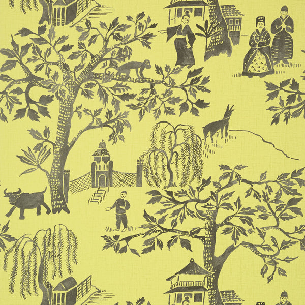 Willow Wood - Citron Wallcovering | Anna French