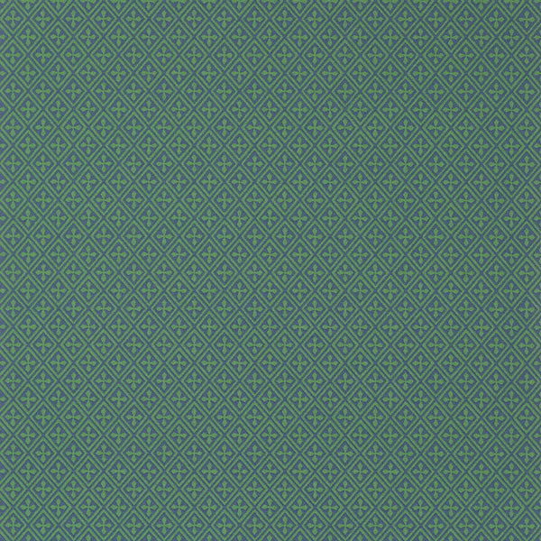 Arlen Trellis - Emerald and Navy Wallcovering | Anna French
