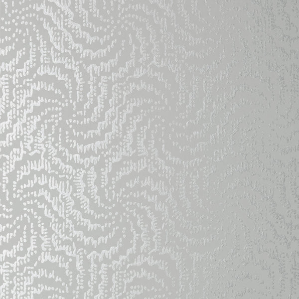 Cirrus - Metallic Silver on Grey Wallcovering | Anna French