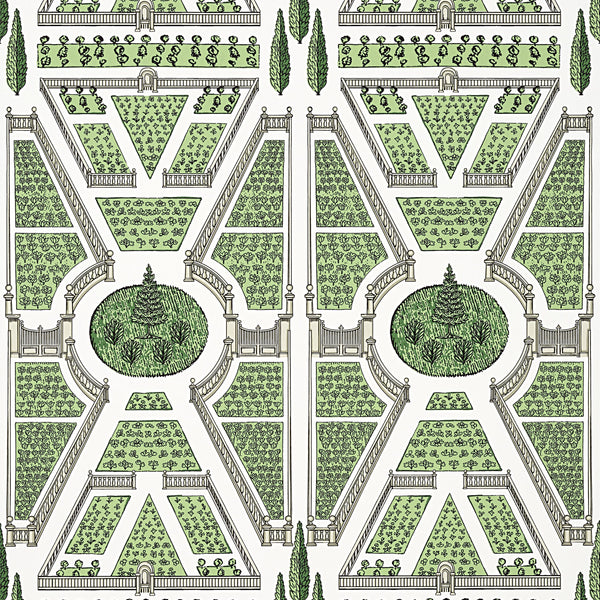 Aerial Garden - Green Wallcovering | Anna French
