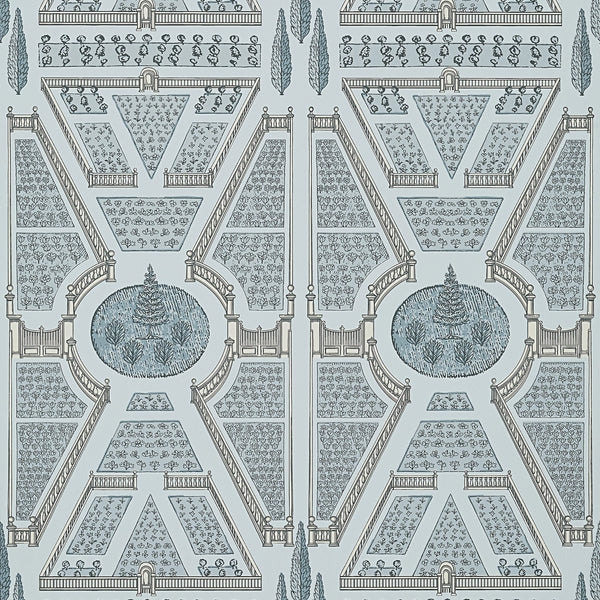 Aerial Garden, Spa Blue Wallcoverings | Thibaut