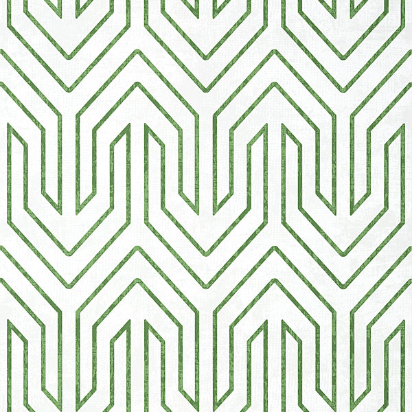 Colburn Chevron - Emerald Green Wallcovering | Anna French