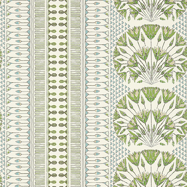 Cairo, Green and White Wallcoverings | Thibaut