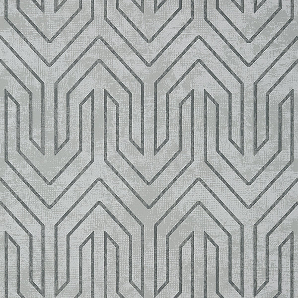 Colburn Chevron - Charcoal Wallcovering | Anna French