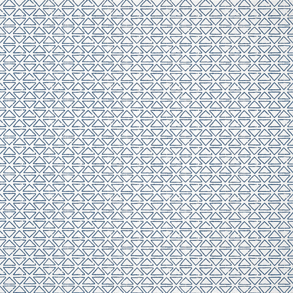 Pyramid, Navy on White Wallcoverings | Thibaut