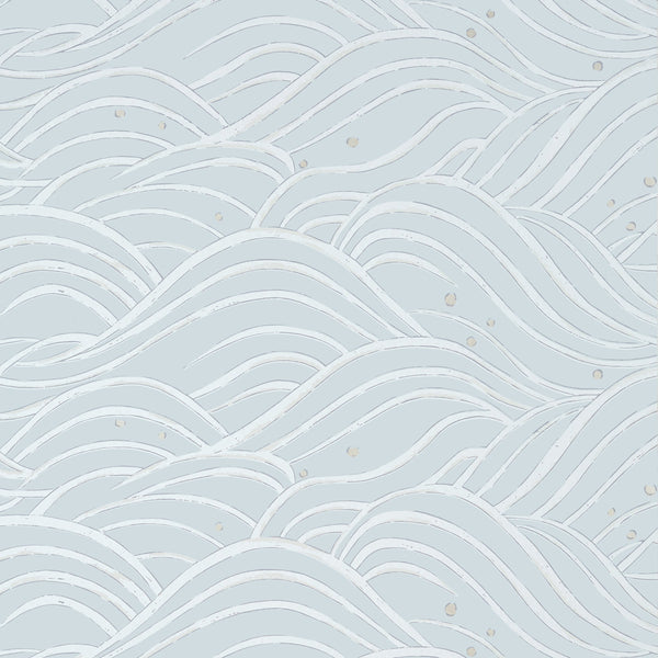 Waves - Spa Blue Wallcovering | Anna French