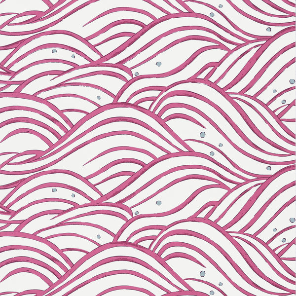Waves - Fuchsia Wallcovering | Anna French