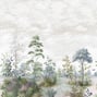 Cumbria Mural, Pale Blue and Green on Pearl
