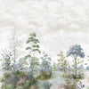 Cumbria Mural, Pale Blue and Green on Pearl