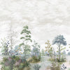 Cumbria Mural, Pale Blue and Green on Pearl