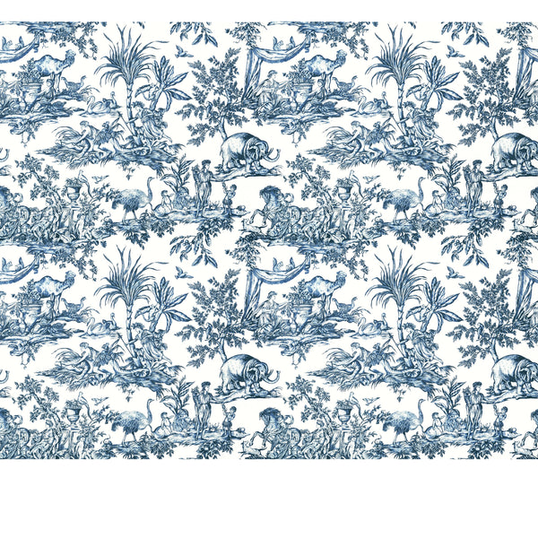 Antilles Toile, Navy Wallcoverings | Thibaut