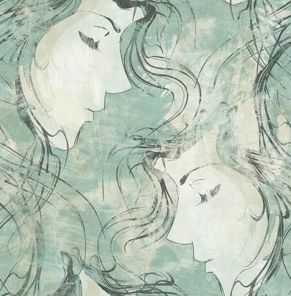 Malibu Chadwick Portrait Wallpaper - Transitional Abstract - Metallic Pearl and Ebony | Malibu Wallpaper