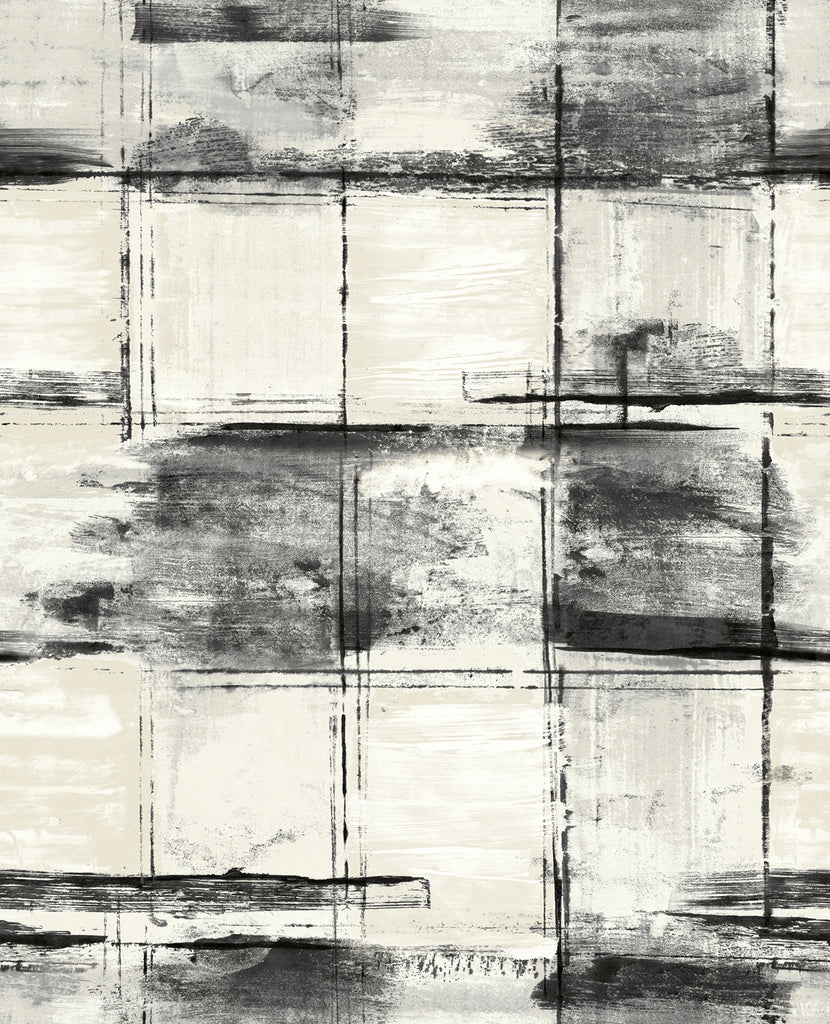 Malibu Curie Texture Wallpaper - Transitional Abstract - Metallic Ivory and Ebony | Malibu Wallpaper