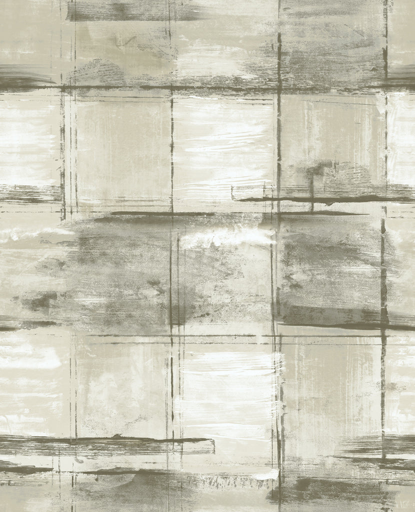 Malibu Curie Texture Wallpaper - Transitional Abstract - Metallic Ivory and Charcoal | Malibu Wallpaper