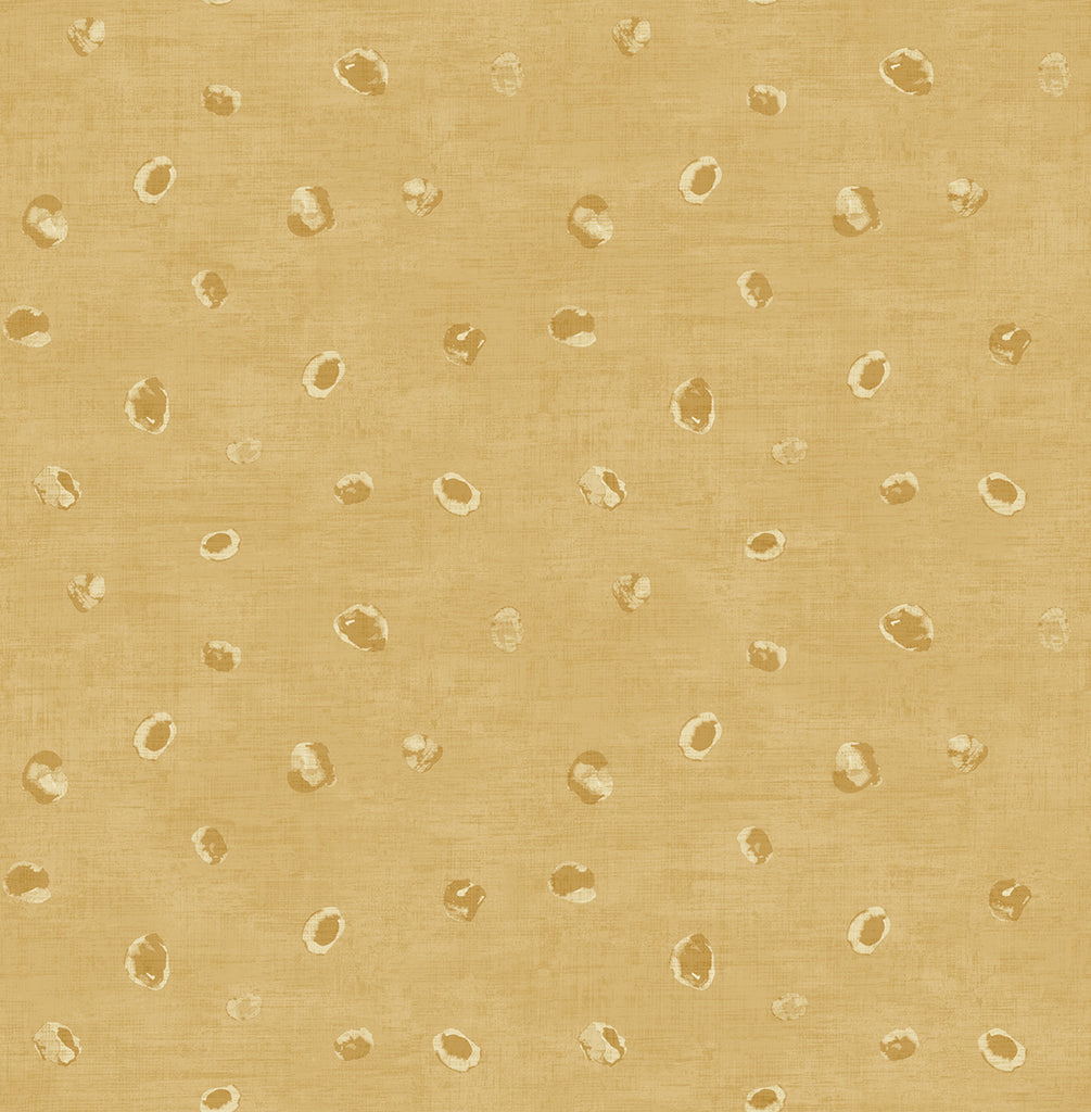 Malibu Hubble Dots Wallpaper - Transitional Polka Dots - Metallic Gold | Malibu Wallpaper