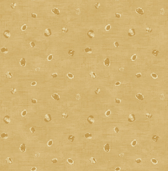 Malibu Hubble Dots Wallpaper - Transitional Polka Dots - Metallic Gold | Malibu Wallpaper