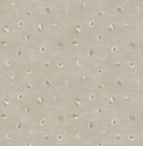 Hubble Dots Transitional Polka Dots - Metallic Taupe | Architectural Wallcoverings