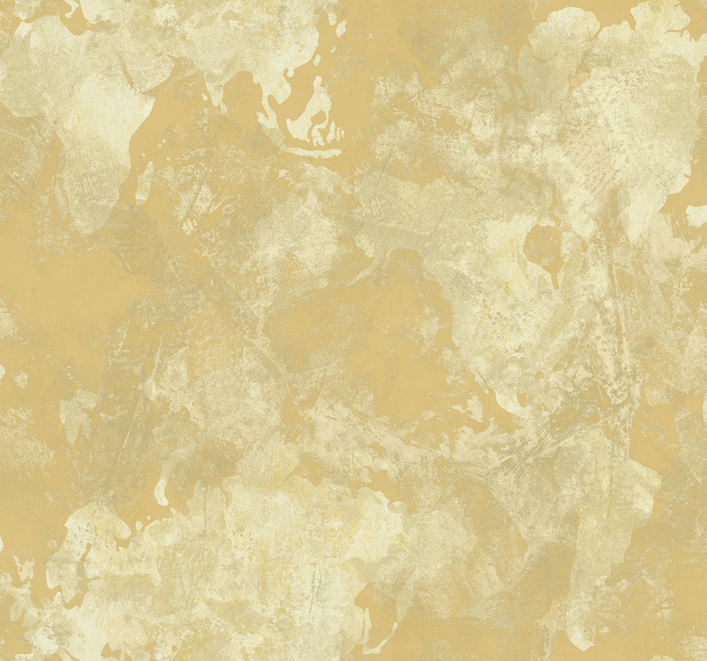 Malibu Galileo Faux Wallpaper - Transitional Abstract - Metallic Gold and Off-White | Malibu Wallpaper