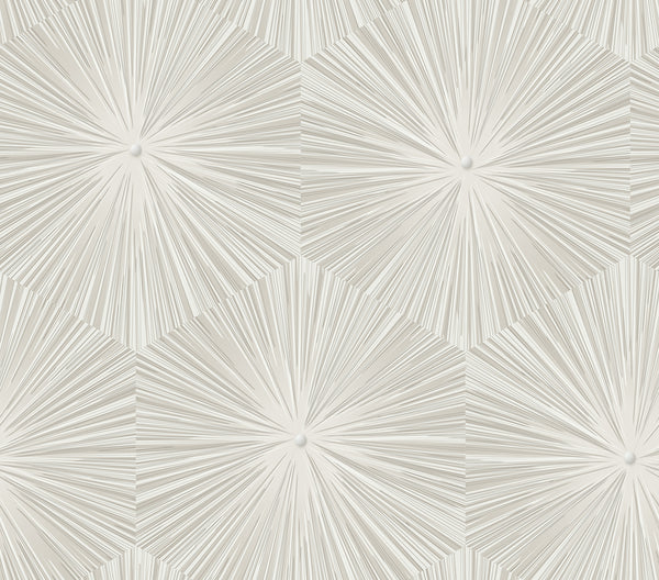 Malibu Chadwick Starburst Wallpaper - Transitional Geometric - Metallic Champagne and Off-White | Malibu Wallpaper