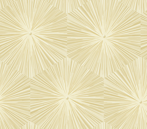 Malibu Chadwick Starburst Wallpaper - Transitional Geometric - Metallic Gold and White | Malibu Wallpaper