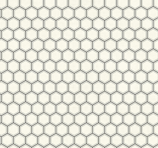 Malibu Curie Geo Wallpaper - Transitional Geometric - Metallic Silver and Black | Malibu Wallpaper